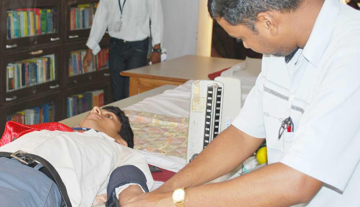 A doctor’s chamber in the administrative block